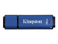 Kingston DataTraveler Vault Privacy 3.0 Management-Ready - USB flash-enhet - krypterat - 16 GB - USB 3.0 - TAA-kompatibel DTVP30M-R/16GB