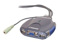 C2G TruLink 2-Port VGA and USB Micro KVM with Audio - Omkopplare för tangentbord/video/mus/ljud - 2 x KVM/ljud - 1 lokal användare - skrivbordsmodell 81726