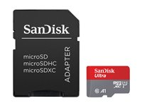 SanDisk Ultra - Flash-minneskort (microSDXC till SD-adapter inkluderad) - 64 GB - A1 / UHS Class 1 / Class10 - mikroSDXC UHS-I SDSQUAB-064G-GN6MA