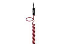 Belkin MIXIT Coiled Cable - Ljudkabel - mini-phone stereo 3.5 mm hane till mini-phone stereo 3.5 mm hane - 1.8 m - röd AV10126CW06-RED