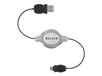 Belkin PRO Series - USB-kabel - USB (hane) till mikro-USB typ B (hane) - USB 2.0 - 1 m - indragbar F3U151CP1M-RTC