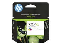 HP 302XL - 8 ml - Lång livslängd - färg (cyan, magenta, gul) - original - bläckpatron - för Deskjet 1110, 21XX, 36XX; ENVY 45XX; Officejet 38XX, 46XX, 52XX F6U67AE#UUS