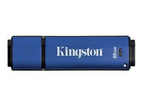 Kingston DataTraveler Vault Privacy 3.0 Management-Ready - USB flash-enhet - krypterat - 8 GB - USB 3.0 - TAA-kompatibel DTVP30M-R/8GB