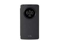 LG Quick Circle CCF-340G - Vikbart fodral för mobiltelefon - polyuretan, polykarbonat - svart metallic - för LG G3, G3 D855 CCF-340G.AGEUTB