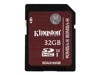 Kingston - Flash-minneskort - 32 GB - UHS Class 3 - SDHC UHS-I SDA3/32GB