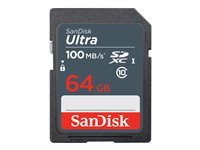 SanDisk Ultra - Flash-minneskort - 64 GB - Class 10 - SDXC UHS-I SDSDUNR-064G-GN3IN