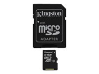 Kingston - Flash-minneskort (microSDXC till SD-adapter inkluderad) - 64 GB - Class 10 - microSDXC SDCX10/64GB