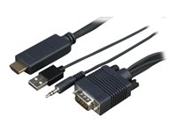 Sony CAB-VGAHDMI1 - HDMI-kabel - HDMI hane till USB, HD-15 (VGA), mini-phone stereo 3.5 mm hane - 1 m - för Sony FW-43XD8001, FW-49XD8001, FW-55XD8501, FW-65XD8501, FW-75XD8501, FW-85XD8501 CAB-VGAHDMI1