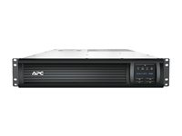 APC Smart-UPS 3000VA LCD RM - UPS (kan monteras i rack) - AC 230 V - 2700 Watt - 3000 VA - Ethernet, RS-232, USB - utgångskontakter: 9 - 2U - svart - med APC UPS Network Management Card - för P/N: AR3105W, AR3140G, AR3155W, AR3305W, AR3340G, AR3355W, AR4038IX432, NBWL0356A SMT3000RMI2UNC