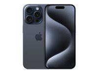 Apple iPhone 15 Pro - 5G smartphone - dual-SIM / Internal Memory 256 GB - OLED-skärm - 6.1" - 2556 x 1179 pixlar (120 Hz) - 3 st. bakre kameror 48 MP, 12 MP, 12 MP - front camera 12 MP - blått titan MTV63QN/A