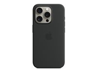 Apple - Baksidesskydd för mobiltelefon - MagSafe-kompatibilitet - silikon - svart - för iPhone 15 Pro MT1A3ZM/A