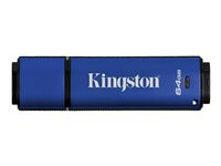 Kingston DataTraveler Vault Privacy 3.0 Management-Ready - USB flash-enhet - krypterat - 64 GB - USB 3.0 - TAA-kompatibel DTVP30M-R/64GB