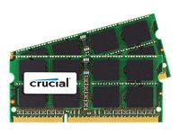 Crucial - DDR3 - sats - 8 GB: 2 x 4 GB - SO DIMM 204-pin - 1066 MHz / PC3-8500 - CL7 - 1.5 V - ej buffrad - icke ECC CT2C4G3S1067MCEU