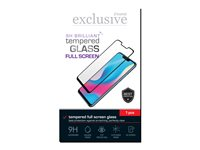 Insmat Exclusive - Skärmskydd för mobiltelefon - helskärm - 2.5D - glas - ramfärg svart - för Motorola Moto G14 861-1488