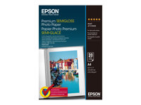 Epson Premium Semigloss Photo Paper - Halvblank - A4 (210 x 297 mm) 20 ark fotopapper - för EcoTank ET-2750, 2751, 2756, 2850, 2851, 2856, 4750, 4850; Expression Home HD XP-15000 C13S041332