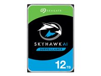 Seagate SkyHawk AI ST12000VE001 - Hårddisk - 12 TB - inbyggd - 3.5" - SATA 6Gb/s - buffert: 256 MB - med 3 års Seagate Rescue Data Recovery ST12000VE001