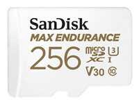 SanDisk Max Endurance - Flash-minneskort (microSDXC till SD-adapter inkluderad) - 256 GB - Video Class V30 / UHS-I U3 / Class10 - mikroSDXC UHS-I SDSQQVR-256G-GN6IA