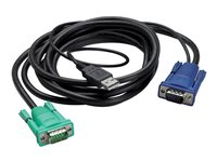 APC - Tangentbords-/video-/muskabel - USB, HD-15 (VGA) (hane) till HD-15 (VGA) (hane) - 7.62 m - för P/N: AP5201, AP5202, AP5808, AP5816, KVM1116R AP5823