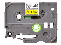 Brother TZe-S631 - Extra kraftigt självhäftande lim - svart på gult - Rulle (1,2 cm x 8 m) 1 kassett(er) bandlaminat - för P-Touch PT-E550, P900; P-Touch Cube Plus PT-P710; P-Touch Cube Pro PT-P910 TZES631