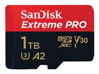 SanDisk Extreme Pro - Flash-minneskort (microSDXC till SD-adapter inkluderad) - 1 TB - A2 / Video Class V30 / UHS-I U3 / Class10 - mikroSDXC UHS-I SDSQXCD-1T00-GN6MA