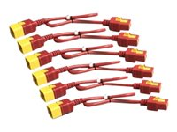 APC Power Cord Kit - Strömkabel - IEC 60320 C19 till IEC 60320 C20 - 16 A - 61 cm - röd (paket om 6) - för P/N: SMT2200I-AR, SMT2200R2I-AR, SMT3000I-AR, SMT3000R2I-AR, SMX3000HVTUS, SRT10RMXLIX806 AP8716SX340
