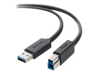 Belkin SuperSpeed USB 3.0 Cable - USB-kabel - USB typ A (hane) till USB Type B (hane) - USB 3.0 - 0.9 m - formpressad F3U159CP0.9M