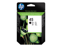 HP 45 Large - 42 ml - Stor - svart - original - bläckpatron - för Deskjet 83X; Officejet G55, g85, R40, R60, R80, T45, T65; Officejet Pro 11XX; psc 500 51645AE