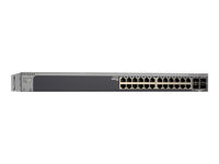 NETGEAR GS728TXS Smart Switch - Switch - Administrerad - 24 x 10/100/1000 + 4 x 10 Gigabit SFP+ - skrivbordsmodell, rackmonterbar GS728TXS-100NES