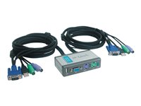 D-Link DKVM 2KU - Omkopplare för tangentbord/video/mus/USB - 2 x KVM / USB - 1 lokal användare - skrivbordsmodell DKVM-2KU