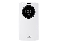 LG Quick Circle CCF-340G - Vikbart fodral för mobiltelefon - polyuretan, polykarbonat - vit - för LG G3, G3 D855 CCF-340G.AGEUWH