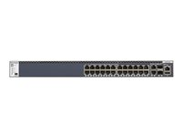 NETGEAR M4300-28G - Switch - L3 - Administrerad - 2 x 10/100/1000/10000 + 2 x 10 Gigabit SFP+ + 24 x 10/100/1000 - främre till bakre luftflöde - rackmonterbar GSM4328S-100NES