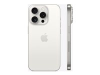 Apple iPhone 15 Pro - 5G smartphone - dual-SIM / Internal Memory 256 GB - OLED-skärm - 6.1" - 2556 x 1179 pixlar (120 Hz) - 3 st. bakre kameror 48 MP, 12 MP, 12 MP - front camera 12 MP - vitt titan MTV43QN/A