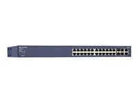 NETGEAR FS728TP - Switch - Administrerad - 24 x 10/100 (PoE) + 2 x 10/100/1000 + 2 x kombinations-Gigabit SFP - skrivbordsmodell, rackmonterbar - PoE (192 W) FS728TP-100EUS