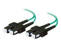 C2G 10Gb OM3 SC/SC Duplex 50/125 Multimode Fibre Patch Cable - Patch-kabel - SC-läge (multi-mode) (hane) till SC-läge (multi-mode) (hane) - 3 m - fiberoptisk - duplex - 50/125 mikron - OM3 - havsblå 85164