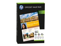 HP 951XL Officejet Value Pack - 3-pack - gul, cyan, magenta - bläckpatron/papperssats - för Officejet Pro 251dw, 276dw, 8100, 8600, 8610, 8620, 8630 CR712AE