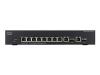 Cisco Small Business SG300-10 - Switch - L3 - Administrerad - 8 x 10/100/1000 + 2 x kombinations-Gigabit SFP - skrivbordsmodell SRW2008-K9-G5