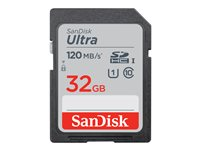 SanDisk Ultra - Flash-minneskort - 32 GB - UHS-I U1 / Class10 - SDHC UHS-I SDSDUN4-032G-GN6IM