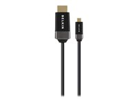Belkin High Speed HDMI Cable with HDMI Micro Connector - HDMI-kabel - HDMI hane till 19 pin micro HDMI Type D hane - 2 m F3Y144BF2M
