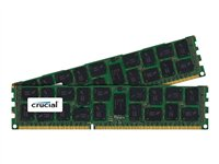 Crucial - DDR3 - sats - 16 GB: 2 x 8 GB - DIMM 240-pin - 1600 MHz / PC3-12800 - registrerad - ECC CT2K8G3ERSLD4160B