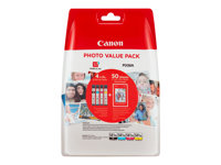 Canon CLI-581XL C/M/Y/BK Photo Value Pack - 4-pack - 8.3 ml - Lång livslängd - svart, gul, cyan, magenta - original - bläckbehållare / papperspaket - för PIXMA TS6251, TS6350, TS6351, TS705, TS8252, TS8350, TS8351, TS8352, TS9550, TS9551 2052C004