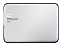 WD My Passport Slim WDBPDZ0020BAL - Hårddisk - krypterat - 2 TB - extern (portabel) - USB 3.0 - silver WDBPDZ0020BAL-EESN