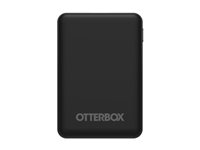 OtterBox Standard Mobile Charging Kit - Strömförsörjningsbank - 5000 mAh - 10.5 Watt - 2.1 A - Apple Fast Charge, FC (USB) - på kabel: Lightning/Micro-USB/USB-C - svart 78-80638