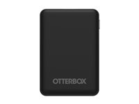 OtterBox Standard Mobile Charging Kit - Strömförsörjningsbank - 5000 mAh - 10.5 Watt - 2.1 A - Apple Fast Charge, FC, USB BC 1.2 (USB) - på kabel: Lightning/Micro-USB/USB-C - svart 78-80638