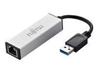 Fujitsu USB 3.0 Gigabit LAN Adapter - Nätverksadapter - USB 3.0 - Gigabit Ethernet - svart, silver - för Celsius J550, J580; CELSIUS Mobile H970; ESPRIMO D538/E94, D738/E94, D958, D958/E94, Q956 S26391-F6055-L520