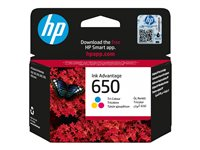 HP 650 - Färg (cyan, magenta, gul) - original - bläckpatron - för Deskjet Ink Advantage 2515, Ink Advantage 3515 CZ102AE#BHK