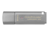 Kingston DataTraveler Locker+ G3 - USB flash-enhet - krypterat - 64 GB - USB 3.0 DTLPG3/64GB