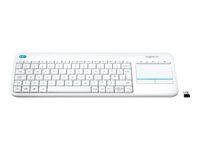 Logitech Wireless Touch Keyboard K400 - Tangentbord - trådlös - 2.4 GHz - vit 920-005883
