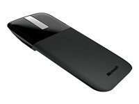 Microsoft Arc Touch Mouse - Mus - höger- och vänsterhänta - optisk - 2 knappar - trådlös - 2.4 GHz - trådlös USB-mottagare - svart RVF-00050
