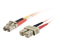 C2G - Patch-kabel - LC multiläge (hane) till SC-läge (multi-mode) (hane) - 15 m - fiberoptisk - 50/125 mikron - orange 85132