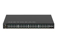 NETGEAR M4350-48G4XF - Switch - L3 - Administrerad - 48 x 10/100/1000 (PoE+) + 4 x 10 Gigabit SFP+ - främre till bakre luftflöde - rackmonterbar - PoE+ (1440 W) GSM4352-100NES